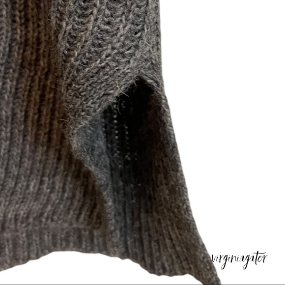 J Crew Open Back Heather Gray Ribbed Knit Soft Alpaca Wool Blend Tunic Sweater - Picture 13 of 14